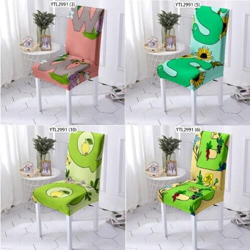 Flowers and grass letters dining chair chair covers spandex black chair cover office chair chair covers restaurant chair chair