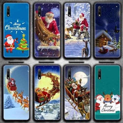 Merry Christmas Santa Deer Phone Case for Huawei Honor 30 20 10 9 8 8x 8c v30 Lite view 7A pro