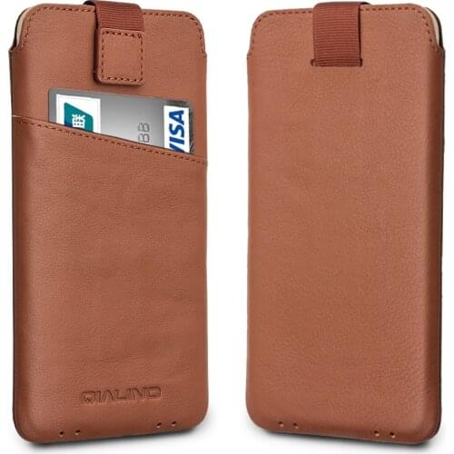 QIALINO Case for iPhone 7 fashion pure handmade cover for iPhone 7 plus Genuine Leather Card Slot Ultra Thin Pouch 4.7/5.5