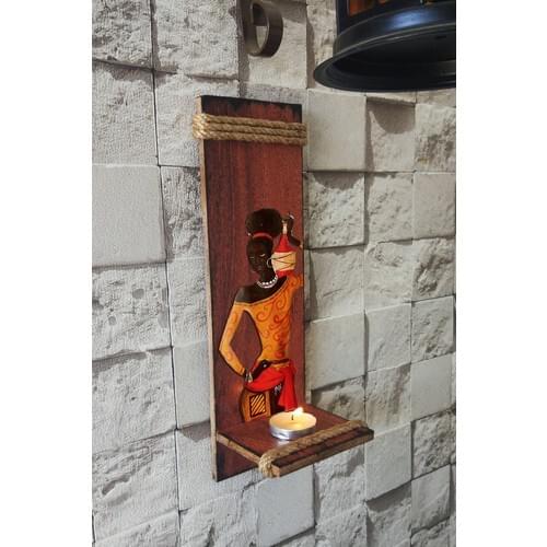 Tepsiburda Wood Decorative Candle Holder Ornament Candle Holder