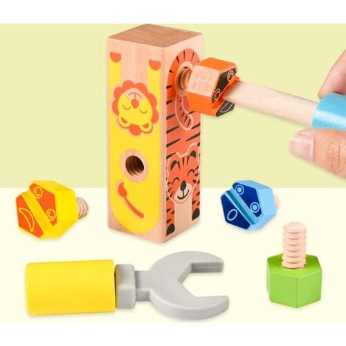 Wood Screw Block Toy DIY Kid Simulation Toy Development for Boys & Girls