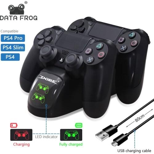 Data Frog PS4 Controller Joystick Handle Dual USB Charging Stand Fast Charging Dock Station for Playstation 4 PS4 Pro Slim Stand
