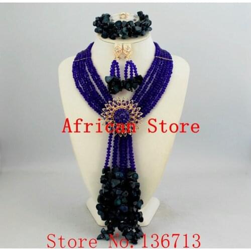 Purple Factory Price Fashion Nigerian Wedding African Beads Jewelry Set Crystal Most Popular African Costume Jewelry Set HD349-2