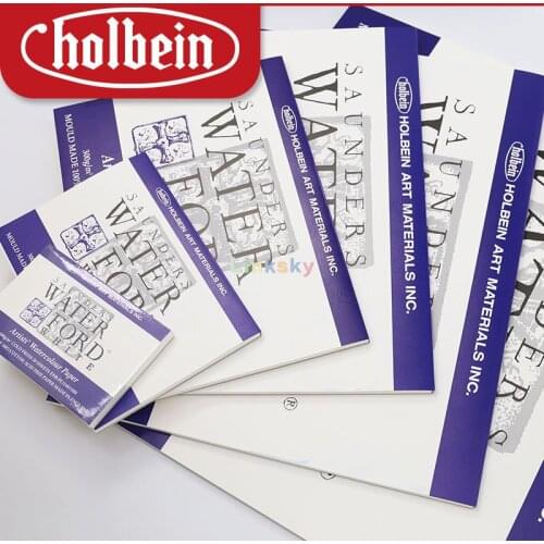 Holbein WATERFORD Series EHB 300g 12 sheets,cold Pressed Watercolor Paper, for Indoor Painting,Outdoor Sketching, School Writing