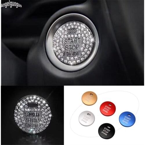 Car Engine Start Stop Button Decoration Keyless System Switch Cover For Hyundai Elantra MD 2011-15 Sonata i45 YF 2010-14 Sticker