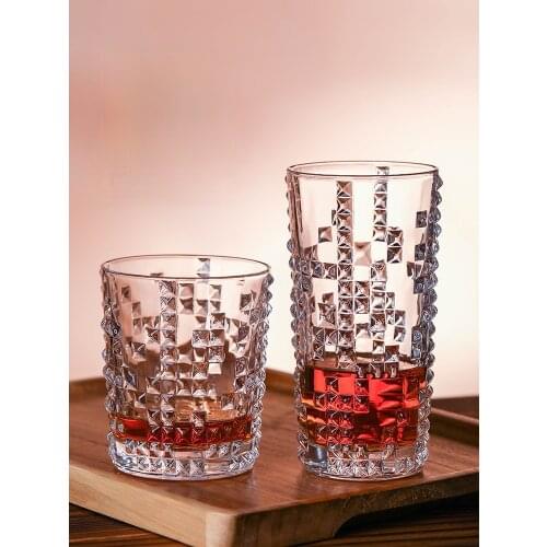 Creative glass wine cup whisky cup classic foreign wine cup personalized juice cup household beverage milk cup glass cup