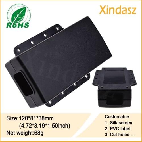 KS-018 2pcs/Lot)120*81*38mm Black plastic enclosure junction box plastic box electronics