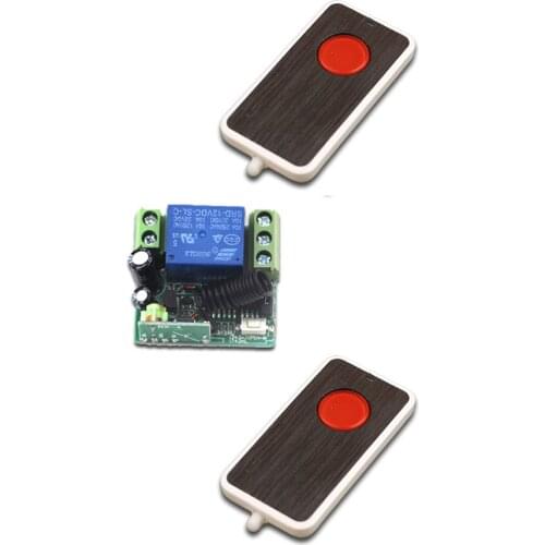Hot Sales 12V Relay 1CH Wireless RF Mini Remote Control Switch 2pcs Transmitter + Receiver with Red Button 315/433mhz