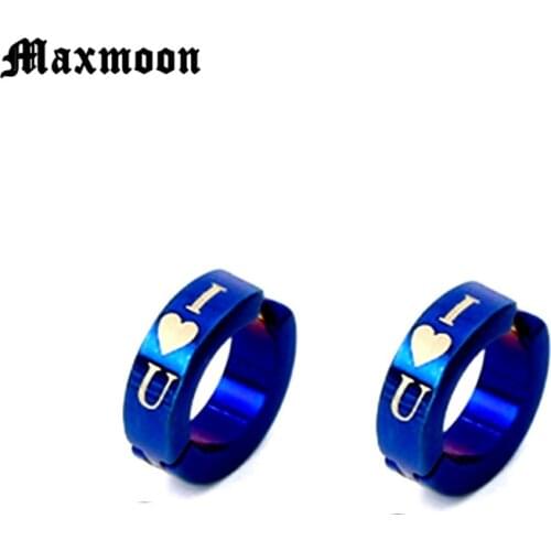 Maxmoon Punk Mens Strong Magnet Stainless Steel Circle Magnetic Clip Earrings Magnet Fake Plugs No Piercing Clip On Jewelry