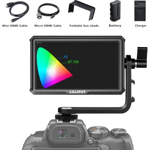 Lilliput A5 5 "IPS 4K HDMI Cable-Compatible Camera Monitor 1920*1080 Display for DSLR Mirrorless Camera, camera-top Veld Monitor