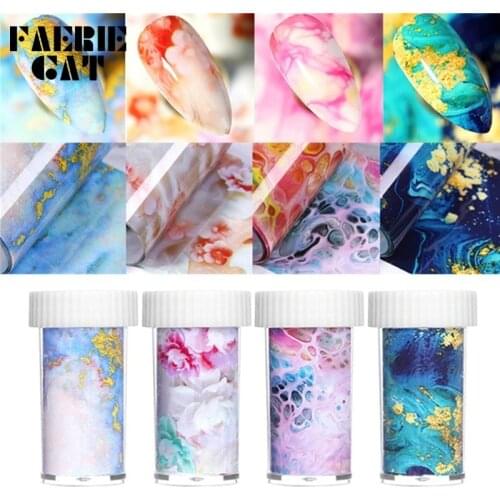 4*100CM Starry Paper Nail Transfer Foil Sky Smudge Decal Nail Art Marble Pattern Manicure DIY Nail Tip Decoration Sticker Decor