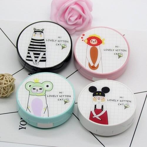 New Animals Contact Lens Case With Mirror Fashion Lens Container Portable Travel Lens Case Can As Gift
