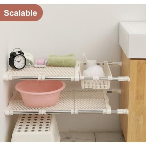 New Telescopic Wardrobe Partition Board Nail-Free Wardrobe Layer Partition Storage Rack Cabinet Shelf Home accessories