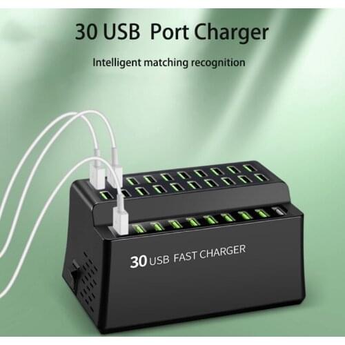 Usb charge station for samsung huawei 30 usb smart fast charger for oppo xiaomi new quick charge dock for vivo eu uk us au plug