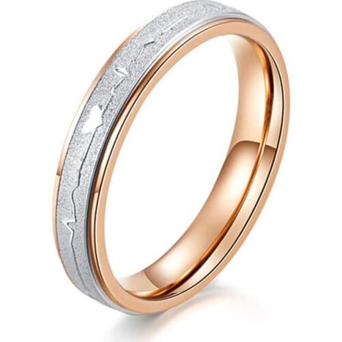 Titanium Steel Couple Rings For Wedding Jewelry Fashion Heart Matte Round Finger Ring Bague Anillos Big Size Knuckle Anel JZ281