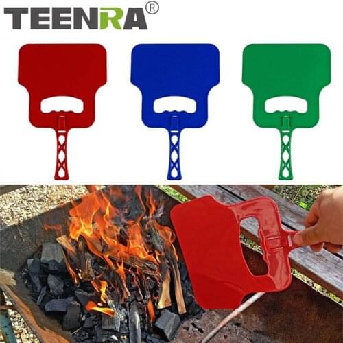 TEENRA BBQ Plastic Hand Fan Heat-resistant Outdoor Blower Fan Manual Cooking Crank Fan Blower Hand Barbecue Tool