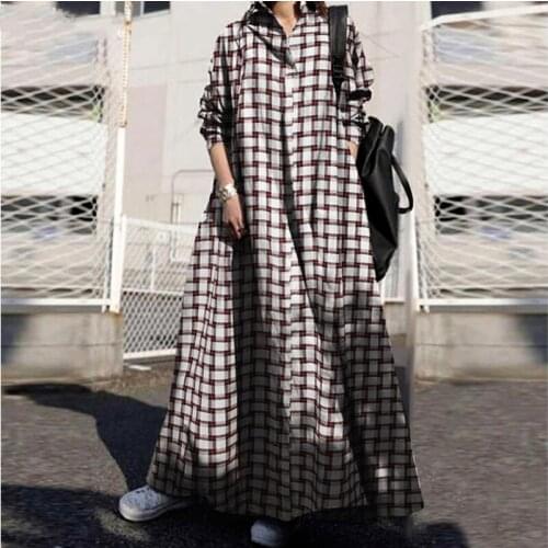 Ramadan Eid Muslim Women Dress Plaid Arabic Abaya Mubarak Dubai Turkey Jalabiya Prayer Hijab Dress Robe Femme Kaftan Musulmane
