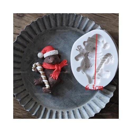 Christmas Bear silicone chocolate fandont cake decoration mold