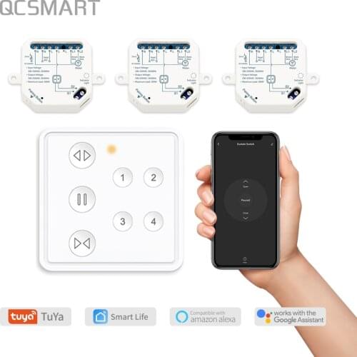 Tuya Smart Life3 Curtain Switch Module With 4 Channel Remote App Control Window Blinds Voice Operate by Google Home Alexa