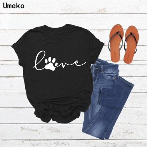Umeko 2020 New Fashion Round Neck Short Sleeve T-shirt Summer Casual Print Tees Top Womens T-shirt Female Tee Shirts Clothes