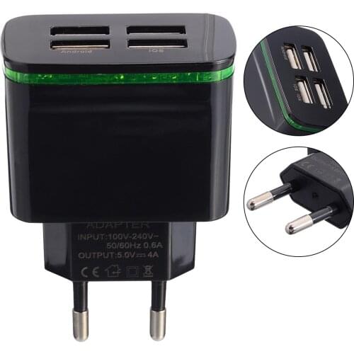 Universal 4 Port USB Wall Charger Adapter 5V 4A EU Plug Travel Adapter USB 4 Ports Fast Charging For iPad MP3 Cell phones