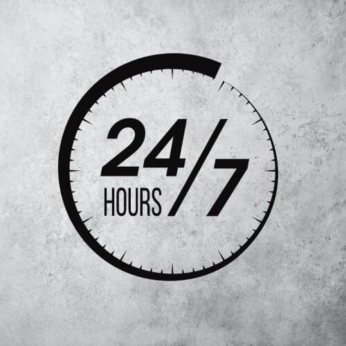 24 7 Service Hours Vector Wall Art Sticker Decal For Auto Garage Shop Decoration Removable A002161