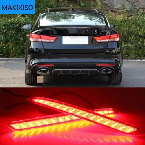 2Pcs/set Red warning tail light Rear Bumper Reflector Light For Kia Optima Magentis K5 2016 2017 LED Parking Tail Lights