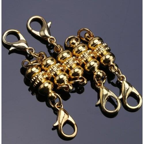50pcs 19 * 6 mm Gold cut two spheres were magnetic buckle lobster clasp DIY jewelry accessories