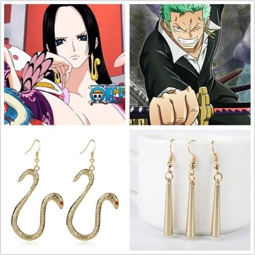Hot Japan Cartoon One Piece Aesthetic Pirate Queen Womens Earings серьги Jewelry Snake Girl Boa Hancock Cosplay Women Earrings