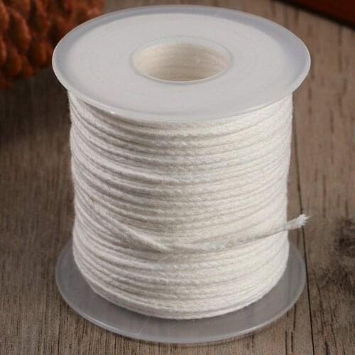 1 Roll 200 Feet 61M White Candle Wick Cotton Candle Woven Wick for Candle DIY And Candle Making