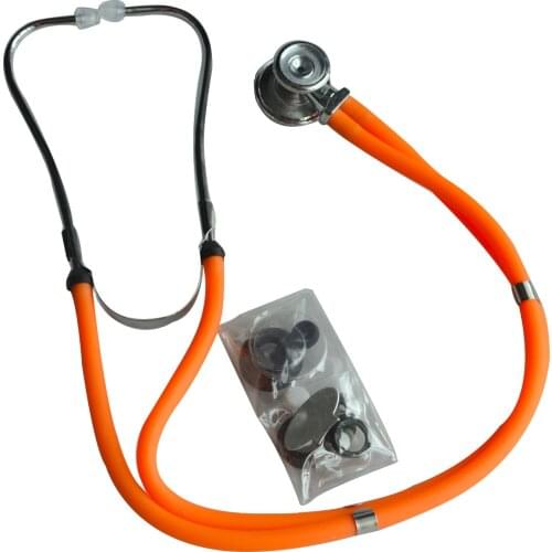 1pcs Professional Stethoscope Multifunction Dual-headed Double Tube Heart Rate Measure Equipment Health Care Tool Orange