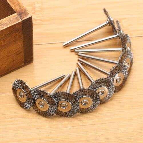 10x Stainless Steel Rotary Brush Polishing Wheel 22mm Brushes For Grinder Rotary Tool For Mini Drill Dremel Accessories
