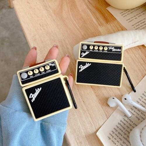 Retro Brand Sound Speaker Musical 3D Case For AirPods 1 2 Pro Box Soft Silicone Wireless Bluetooth Earphone Protective Cover