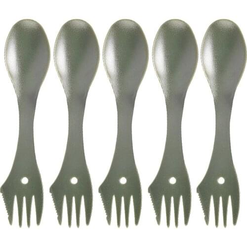 5pcs 3 in 1 Spoon Fork Combo Quality PVC Ultralight Spork Travel Kit for Backpacking and Camping Outdoor Activities