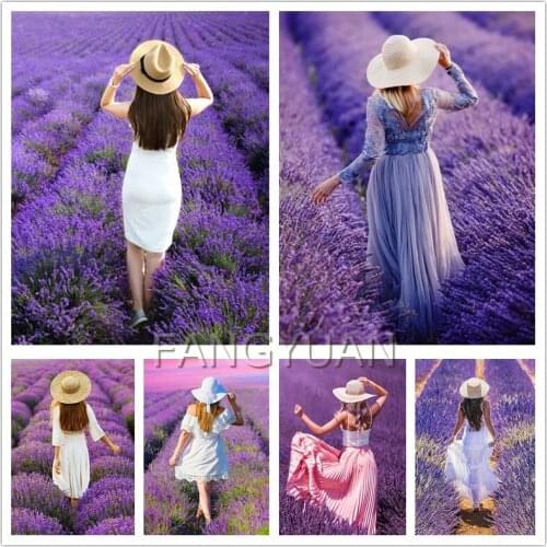 Diy Diamond Painting Portrait Lavender 5D Full Square/round Drill Diamond Embroidery Mosaic Wall Art Gift for Home Decoration