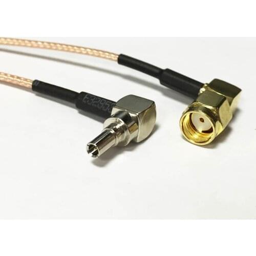 3G antenna adapter CRC9 right angle switch RP SMA male plug RA coax cable RG178 15cm wholesale