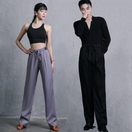 Latin Dance Pants MenS Latin Trousers Competition Clothes Waist Straight Pants Women National Standard Dance Clothes DN9349