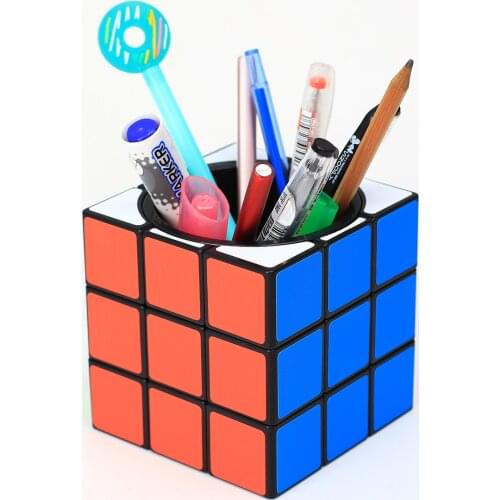 ZCUBE 3x3 Pen Holder Magic Cube Case Piggy Bank 3x3x3 9.5cm Speed Cubo Twist Puzzle Office Decoration Gifts Toys for Kids Adults