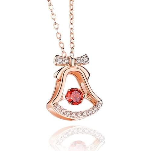 Girls Design Cute Bell Long Necklace Pendant Jewelry Chain 925 sterling silver Christmas Halloween Gift For Women Wife