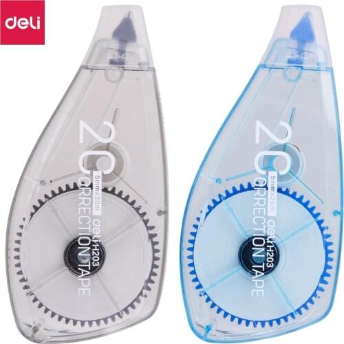 DELI EH20301 Correction Tape 2PCS/Lot 20m Long White Out Corrector Correcting Tapes High Coverage Film Core Office School Supply
