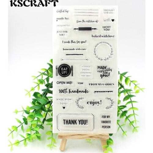 KSCRAFT 1 Sheet Thank You Transparent Clear Silicone Stamps for DIY Scrapbooking/Card Making/Kids Fun Decoration Supplies 053