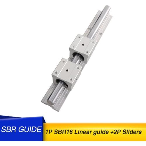 SBR16 16mm linear rail length 500mm 600mm 700mm 800mm 1000mm linear guide with 2pcs SBR16UU linear bearing cnc router part