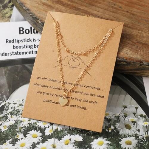 Fashion Layered Gold Necklaces for Women Simple Dainty Statement Love Heart Pendant Necklace Charm Jewelry Neck Decoration