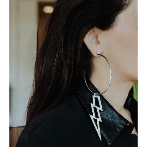 GULCE DERELI, FLASH CHARM EARRINGS, BIG HOOP EARRINGS, CHARM EARRINGS, GIFT BOX, GOLD/SILVER PLATED