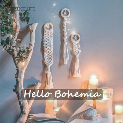 Handmade Woven Macrame Wall Hanging Tapestry Decorative Blanket Wedding Background Wall Decoration Home Living Room Decor New