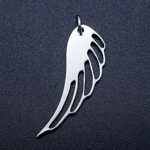 5pcs/lot 316L Stainless Steel Big Angel Wing DIY Charm Pendant Wholesale Dropshipping AAAAA Quality Factory Direct Selling