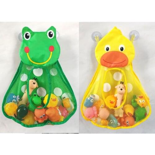 Baby Shower Bath Toys Duck Little Frog Rabbit Baby Kid Toy Storage Mesh with Strong Suction Cups Toy Bag Net Bathroom Organizer