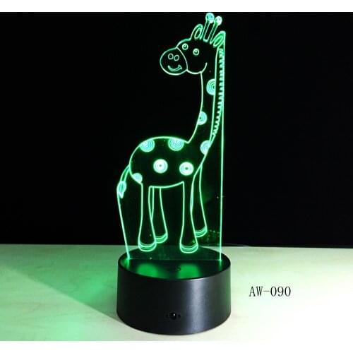 Giraffe Model 3d Led Light Desk LED USB Lamp Lampada Party Xmas Gift Table Child Kids Touch Lighting Party Decor Light AW-090