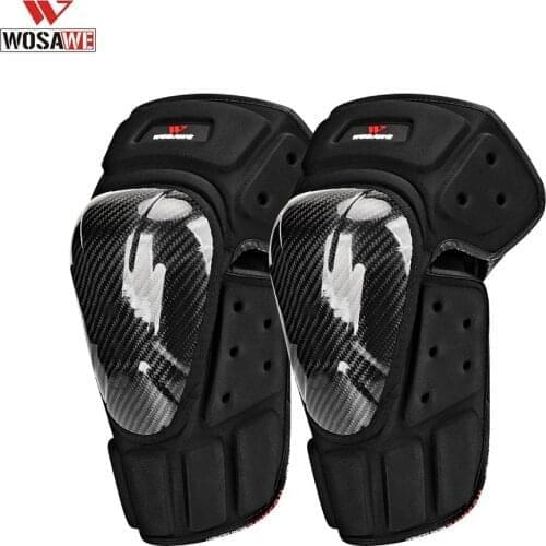 WOSAWE Motorcycle Knee Pad Carbon Fiber Men Women Adjustable Breathable Warm Knee Protection Racing Protective Guard Gear