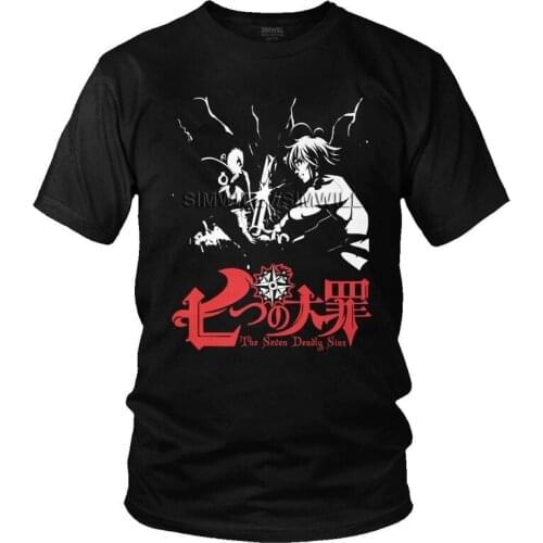 Zeldris Vs Meliodas Nanatsu No Taizai Tshirts Men Fashion Tee Tops Cotton T Shirts Short Sleeve Seven Deadly Sins T-shirts Gift